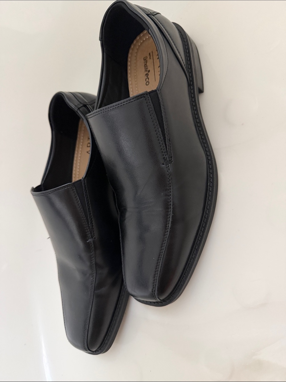 Apt. 9 Black Slip-On Leather Dress Loafers